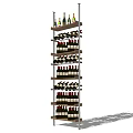 Multi Tiered Wooden Wine Cabinet With Shelves For Wine Bottle Storage