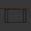 Stylish Modern Wooden Table With Brown Top And Black Metal Legs