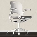 Modern White Ergonomic Office Chair With Adjustable Mesh Seat Armrests And Wheels