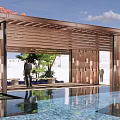 Modern gallery frame waterscape grille gradient leisure gallery frame 3d model