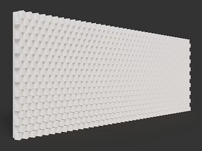 White Modern Minimalist Room Divider With 3D Cube Geometric Pattern Design 3d model