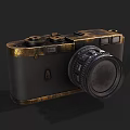 Vintage Digital Camera With Classic Metal Body Wireframe Lens Design And Control Dials