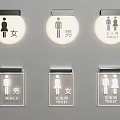Guide system toilet sign toilet 3d model