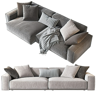 modern double sofa fabric double sofa 3d model