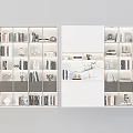 Modern Bookcase Interior Design With Open Shelves Books And Decorative Items 3d model