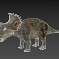 Realistic Triceratops Dinosaur 3D Model in Standing Pose with Detailed Features