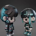 Two Futuristic Cartoon Characters With Tech Inspired Outfits And Headphones