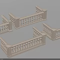 Decorative Stone Balustrades With Multiple Sections For Architectural Railings 3D 3d model
