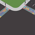 Modern creative zebra crossing fun zebra crossing collage zebra crossing 3d model