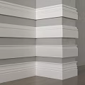 Modern Interior With White Gypsum Cornice On Gray Wall Corner Details