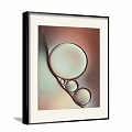 Abstract Artwork With White Frame On Gray Wall Pink Background Black Circle Curve 3d model
