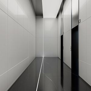 modern elevator hall 3d model