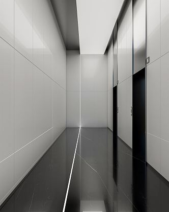 modern elevator hall 3d model