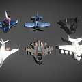 Fighter Cartoon Aircraft Jet Fighter 3d model