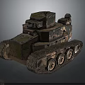 Military Tank With Camouflage Paint Weathered Appearance Armored Turret Gun Barrel And Metal Tracks