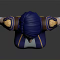 Child 3D Character Half Body Model With Blue Hair Green Eyes And Colorful Costume