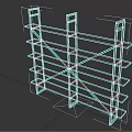 Multi Tiered Wooden Shelf With Black Metal Frame And Open Design