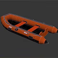 Orange Inflatable Boat With Black Components And Stable Design For Water Activities 3d model