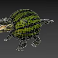 3D Rendered Unique Hybrid Creature With Crocodile Head Green Black Striped Watermelon Body