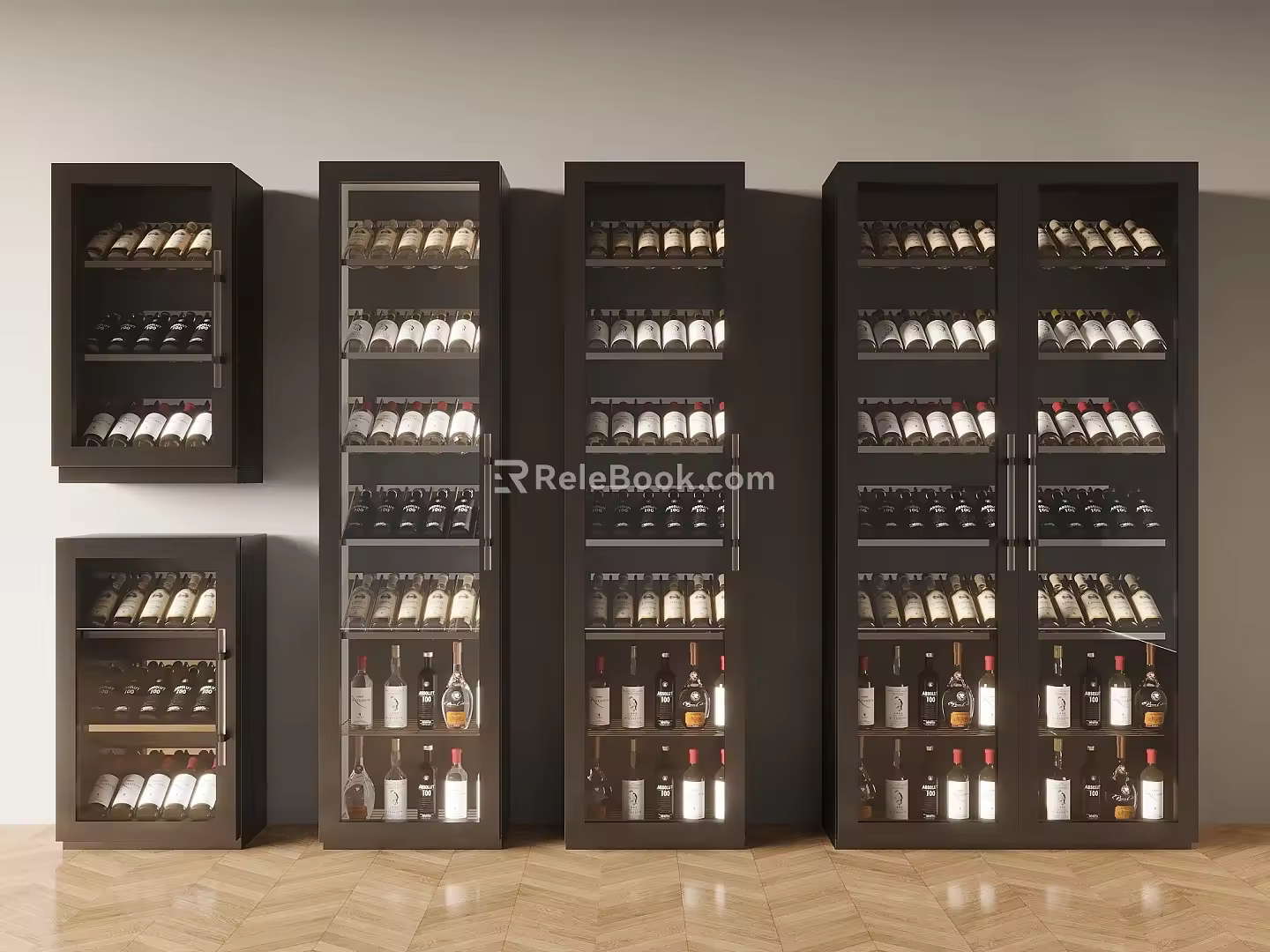 Modern Wine Cabinet Red Wine Cabinet Constant Temperature Red Wine Cabinet Seamless Embedded Red Wine Cabinet 3d model
