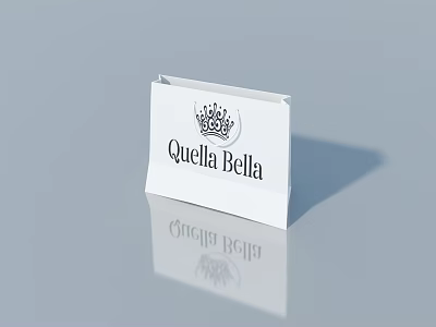 Quella Bella Elegant White Hinged Door With Crown Logo And Smooth Surface 3d model