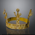 Golden Crown With Ornate Design Intricate Patterns Decorative Protrusions And Shiny Surface