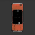 Vintage Red Classic Car With Old Style Headlights And Smooth Retro Body