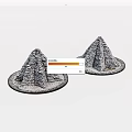 Two Stone Textured Pyramid Models With Round Base 3d model
