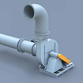 Heavy Duty Industrial Equipment With Curved Pipe Electric Motor Yellow Component And Metal Base