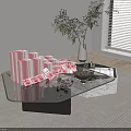 Glass Coffee Table With Stacks Of Cash Scattered Banknotes Black Ashtray Marble Box And Documents
