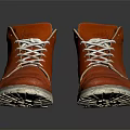 Stylish Red Leather High Top Shoes With White Laces And Thick Soles