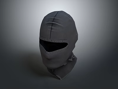 Gray Balaclava Full Head Coverage Design With Eye Opening And Fabric Texture 3d model