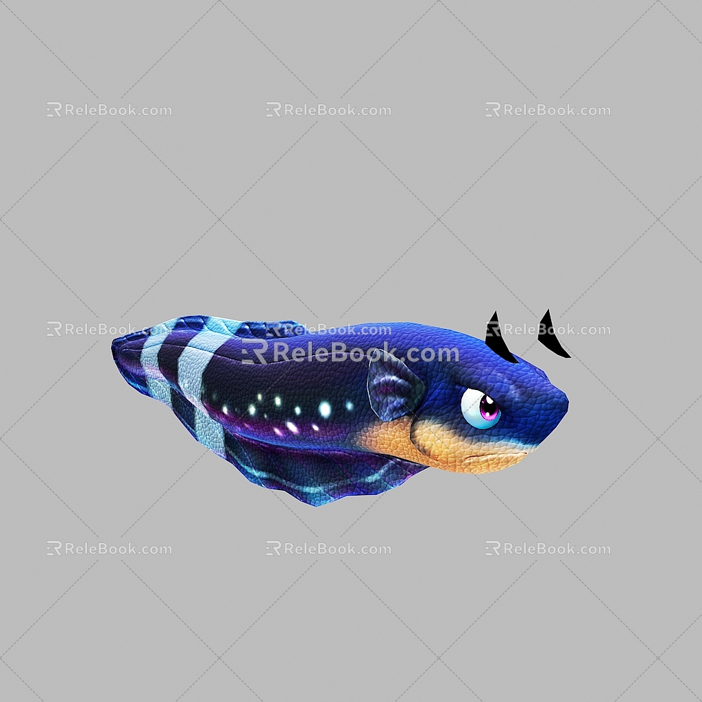 Modern fish cartoon fish electric eel fishing hand swimming fish cute fish 3d model