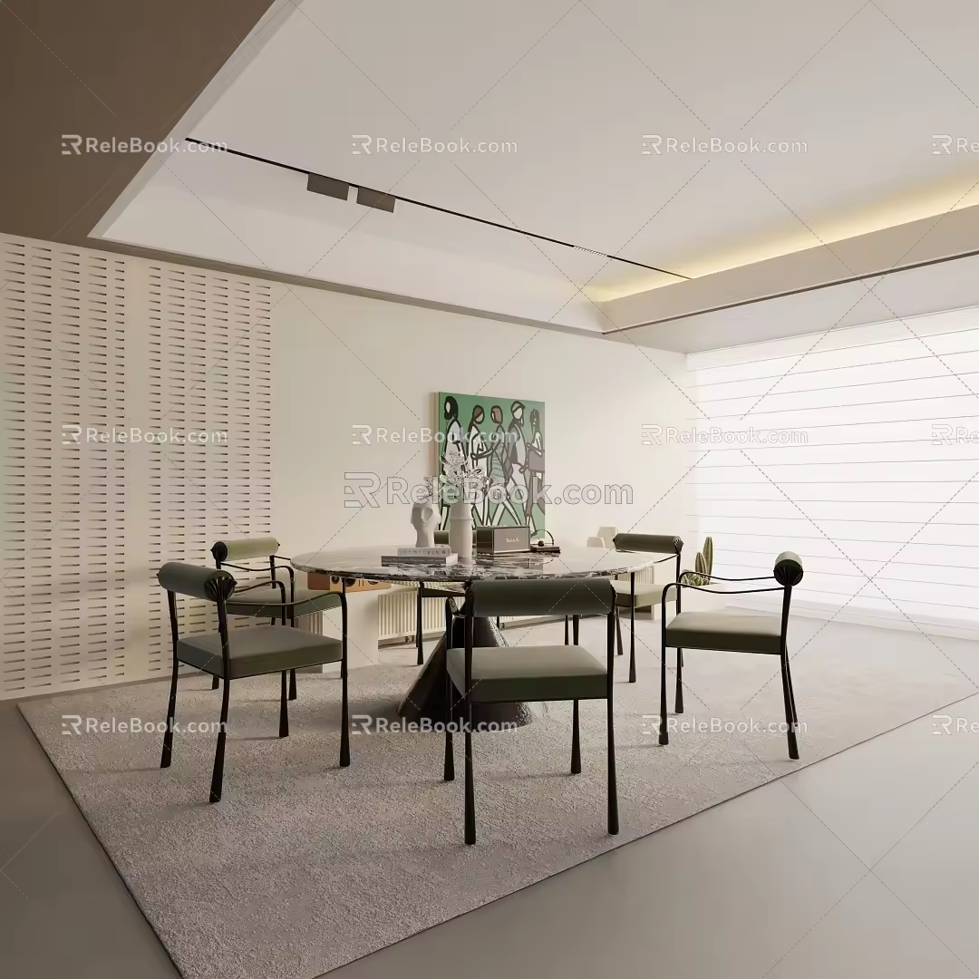 Modern dining table 3d model