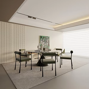 Modern dining table 3d model
