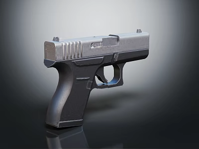Modern Semi Automatic Pistol With Metal Slide Black Grip And Sleek Modern Design 3d model