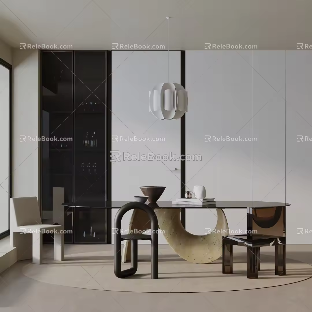 Modern table combination 3d model