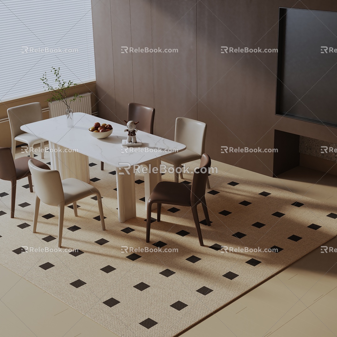 Modern table combination 3d model