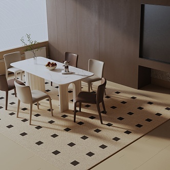 Modern table combination 3d model