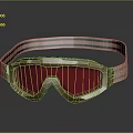 Protective Goggles As Daily Necessities With Red Lenses And Brown Frame Straps