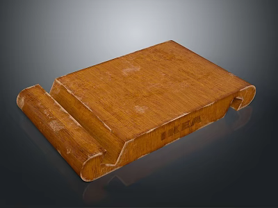 Bamboo Wooden Tray With Curved Edges And Rectangular Shape For Daily Use 3d model