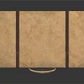 Vintage Beige Suitcase with Dark Brown Straps Hardboard Material Leather Handle on Black Reflective Background
