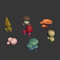 Vibrant Assorted Mushrooms With Colorful Hues Various Shapes and Sizes for Food Decoration