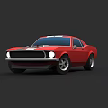 Red Vintage Two Door Sports Car With White Stripes And Sleek Body Design