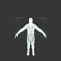 Game Movie Character With White Skeleton Head And Blue Body Spider Web Pattern