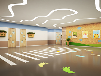 Modern Kindergarten Hall 3d model