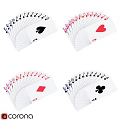 Complete Playing Cards Deck Display With Four Suits Spades Hearts Diamonds Clubs