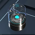 Modern Headphone Speaker With Transparent Cover Blue LED Lights And Illuminated Ring