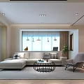 Modern Living Room Interior With Stylish TV Stand And Wooden Storage Cabinets