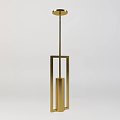 Golden Modern Minimalist Chandelier With Sleek Metal Frame And Elegant Design Structure
